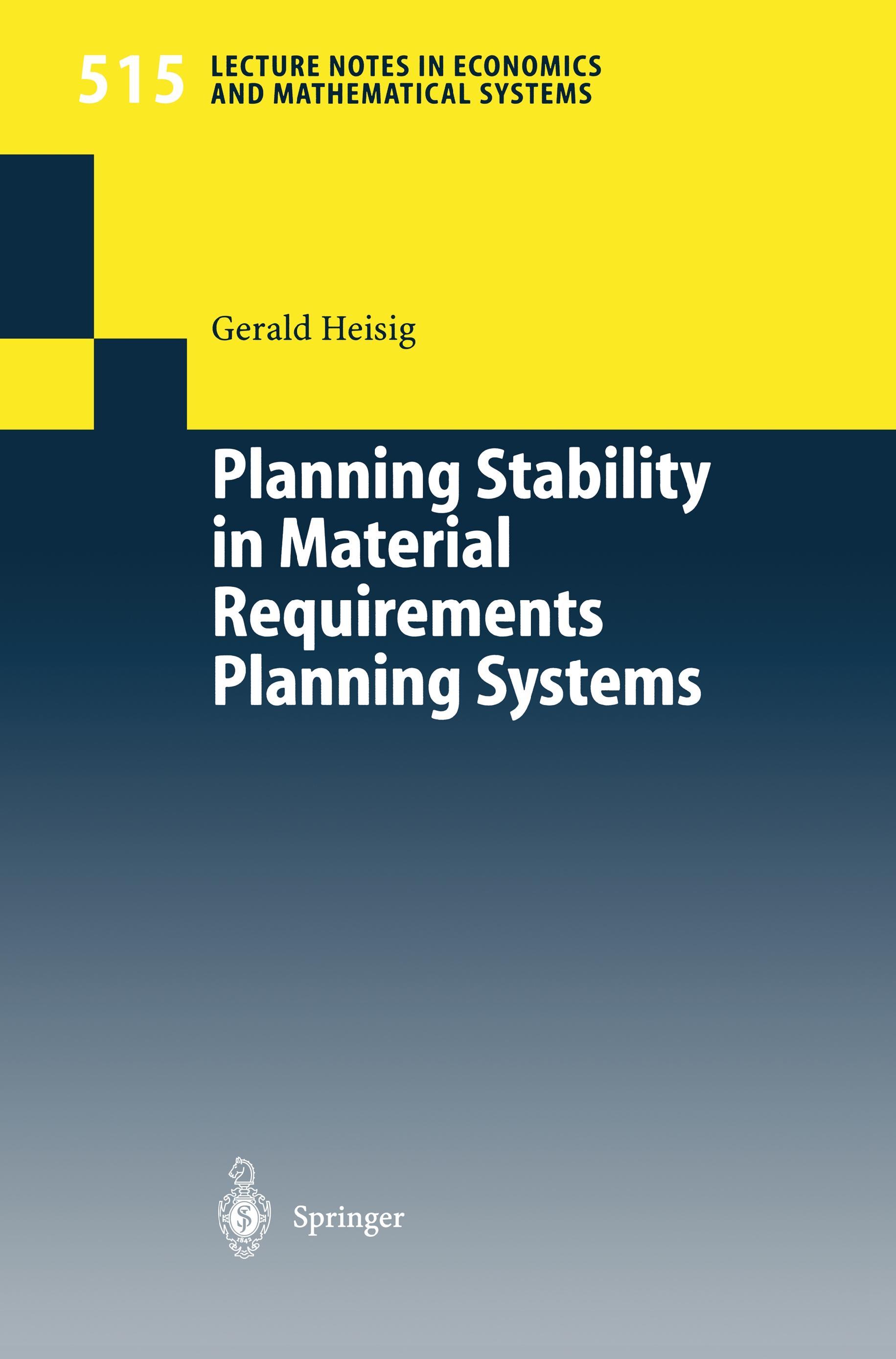 Vorderes Coverbild Planning Stability in Material Requirements Planning Systems