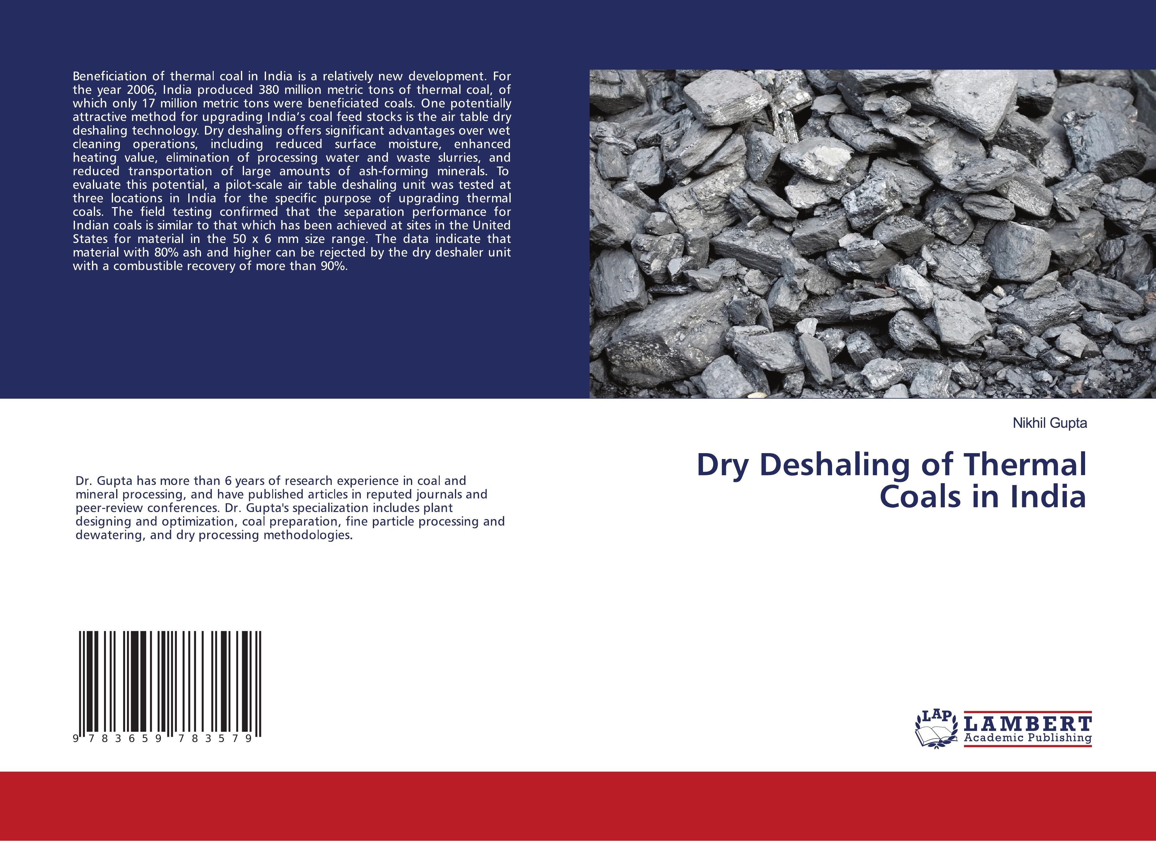 Vorderes Coverbild Dry Deshaling of Thermal Coals in India