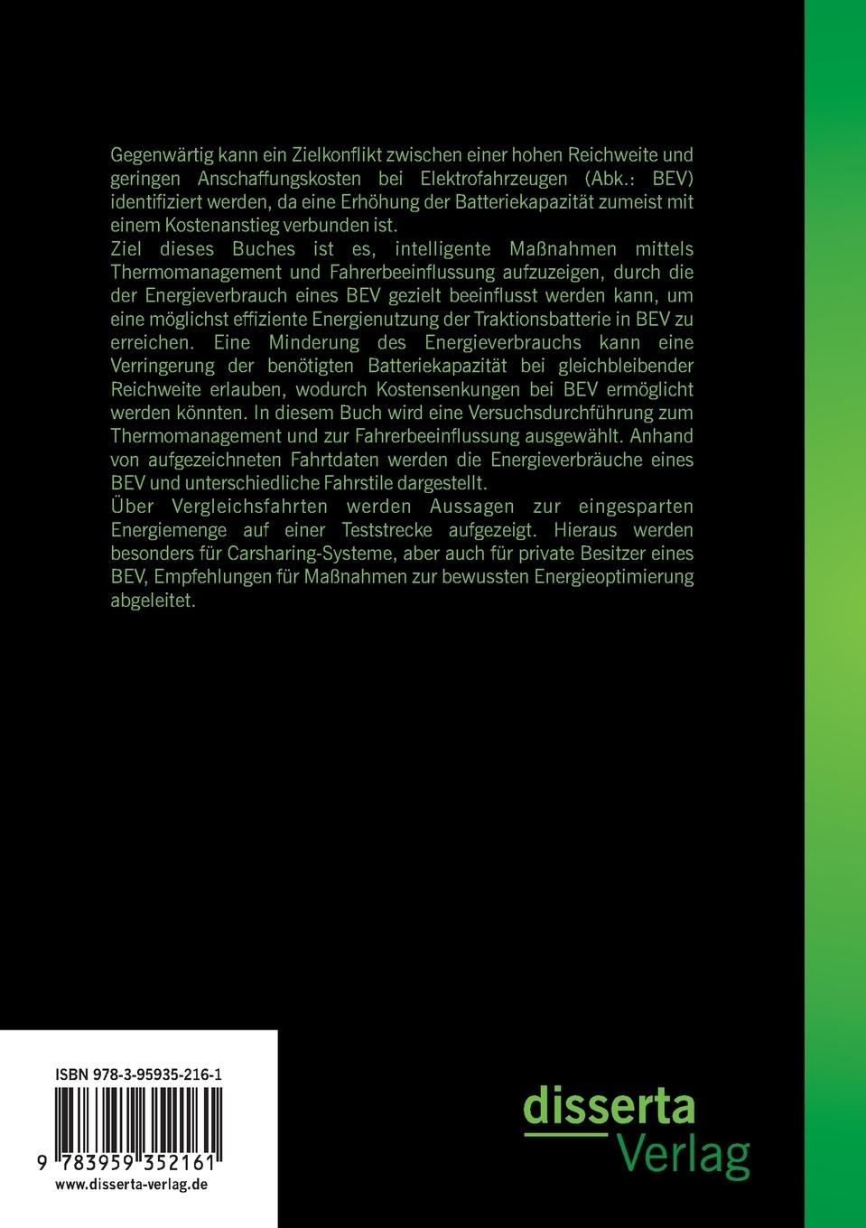 Rückseitencover Erhöhung der Reichweite von Elektrofahrzeugen durch eine bewusste Energieoptimierung mittels Thermomanagement und Fahrerbeeinflussung