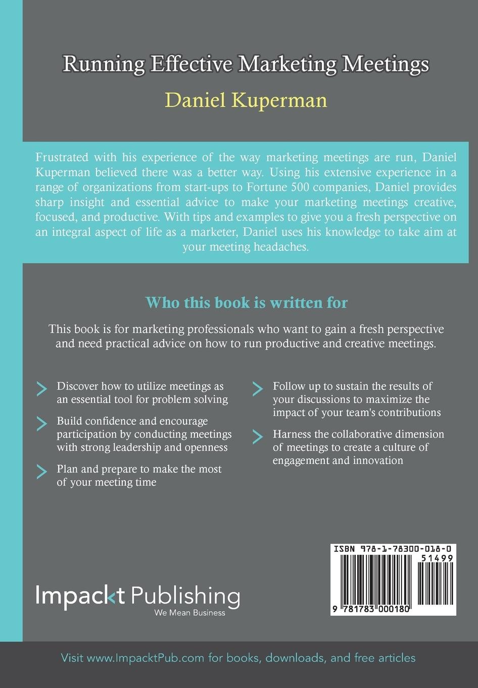 Rückseitencover Running Effective Marketing Meetings