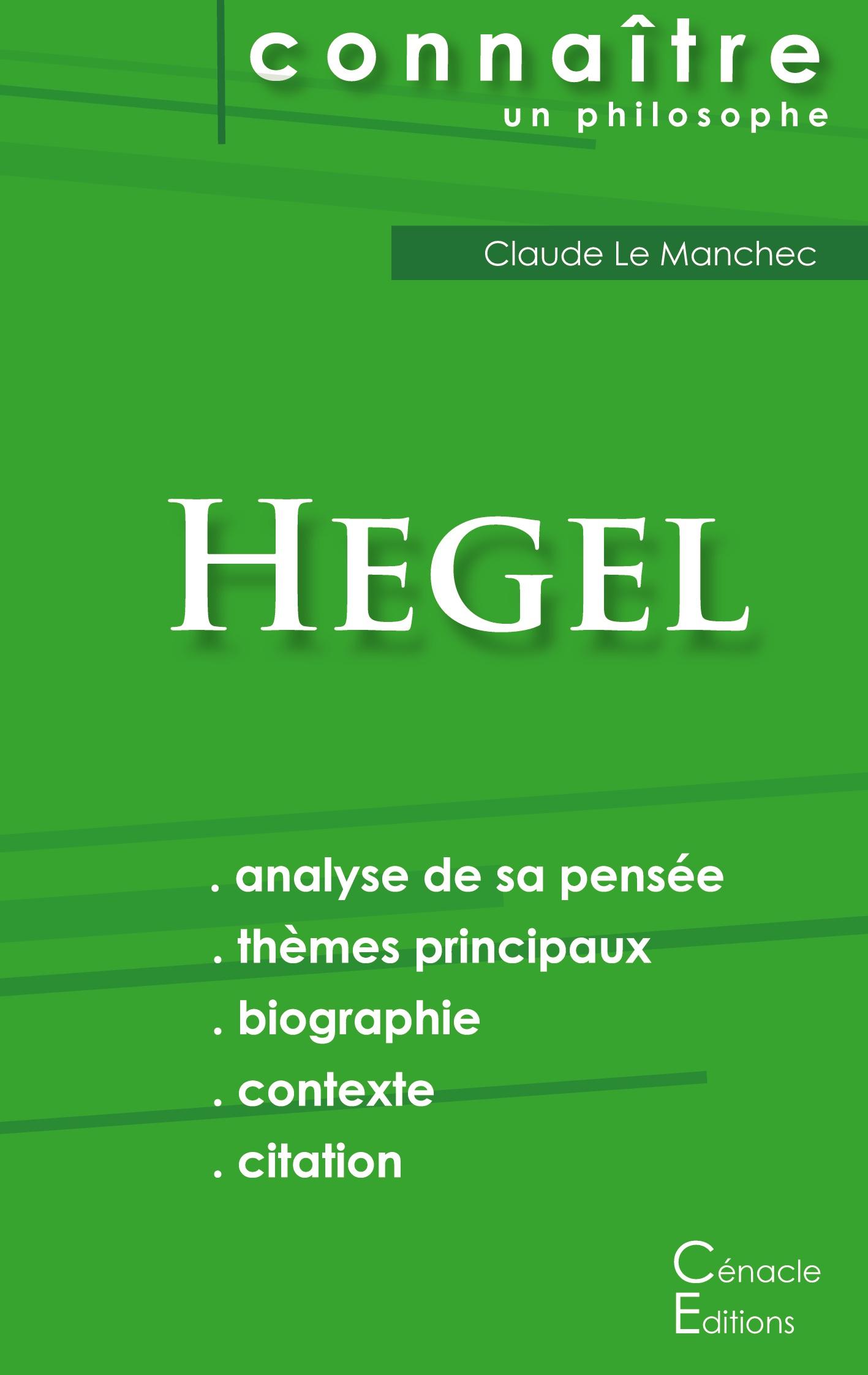 Vorderes Coverbild Comprendre Hegel (analyse complète de sa pensée)