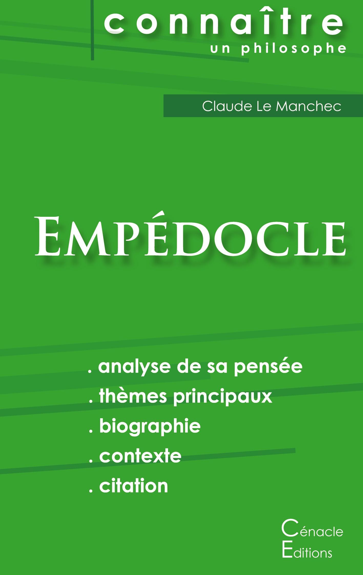 Vorderes Coverbild Comprendre Empédocle (analyse complète de sa pensée)
