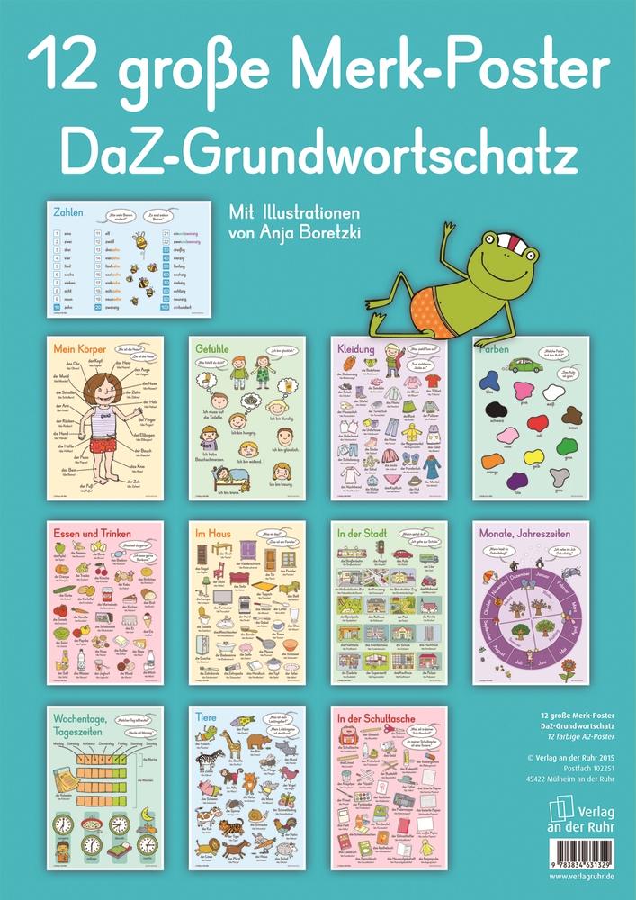 Vorderes Coverbild 12 große Merk-Poster DaZ-Grundwortschatz