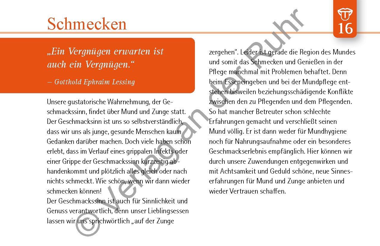 Beispielinhalt (Bild) Sinnesaktivierungen für Bettlägerige