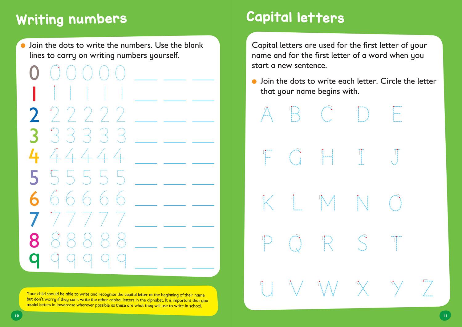 Beispielinhalt (Bild) Writing Workbook: Ages 3-5