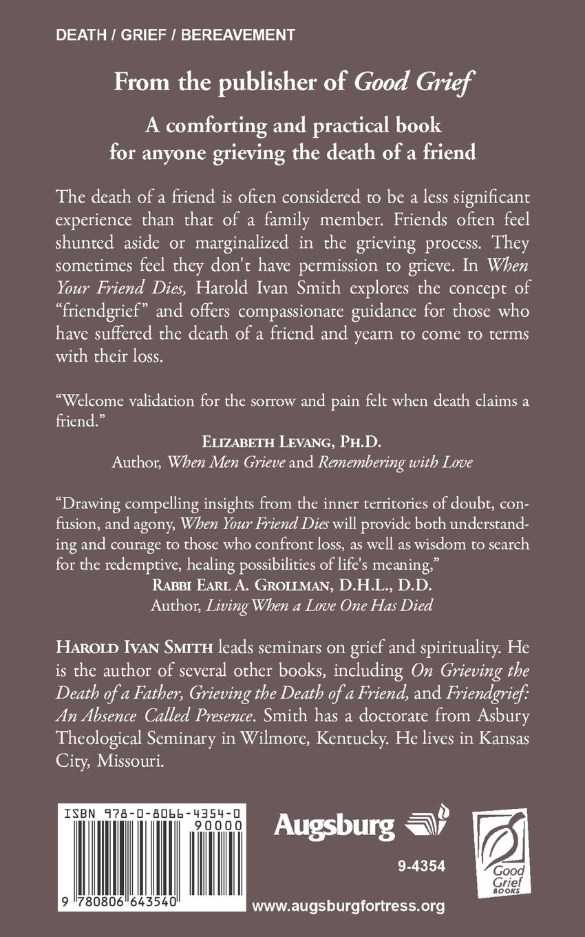 Rückseitencover When Your Friend Dies