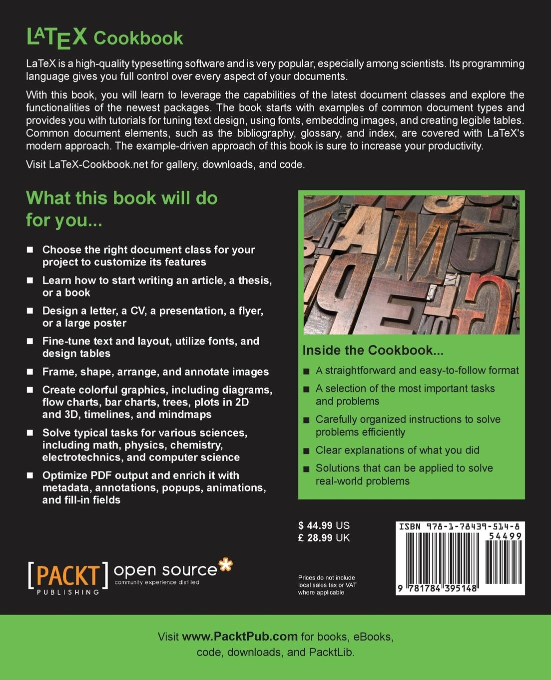 Rückseitencover LaTeX Cookbook