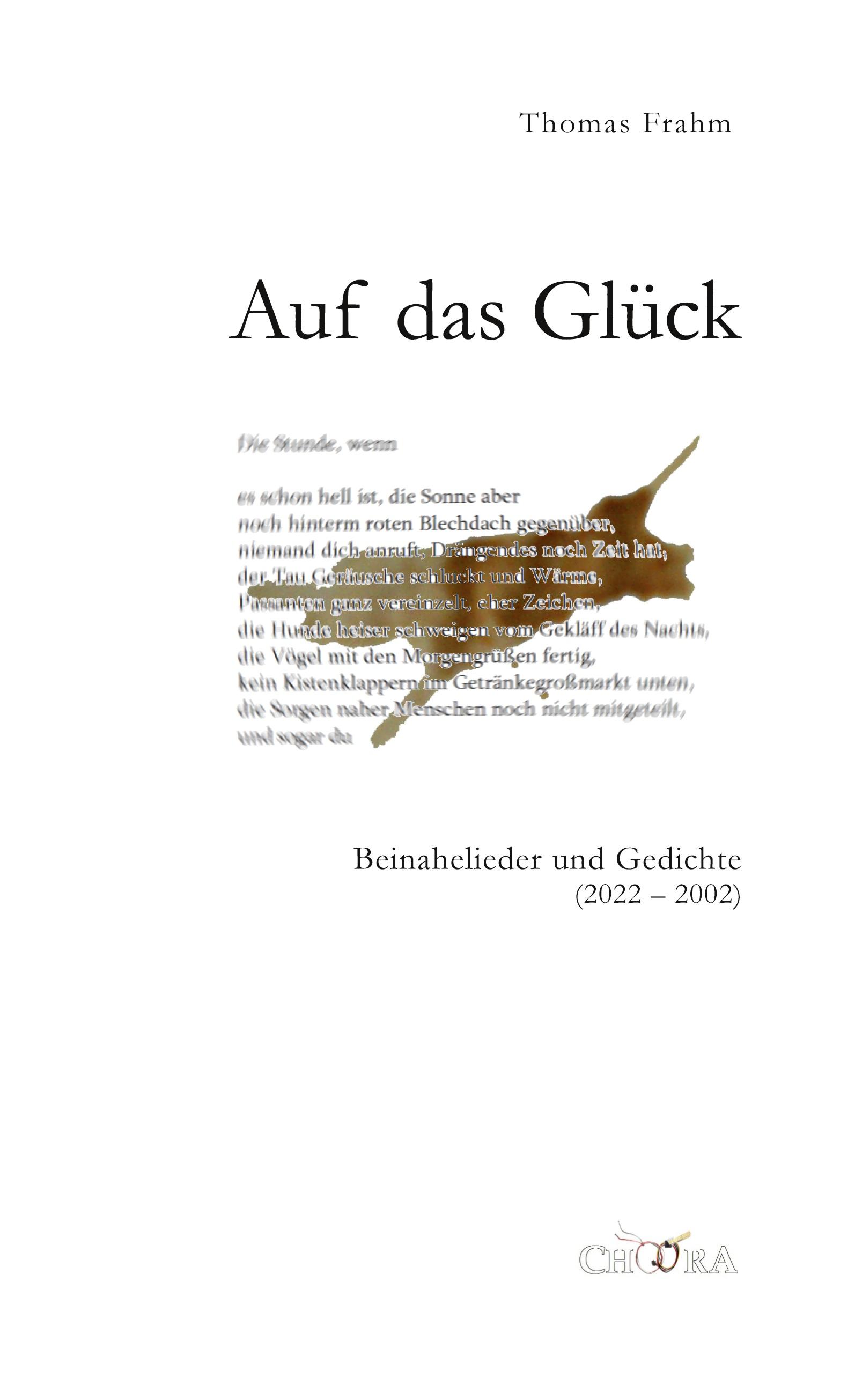 Vorderes Coverbild Auf das Glück