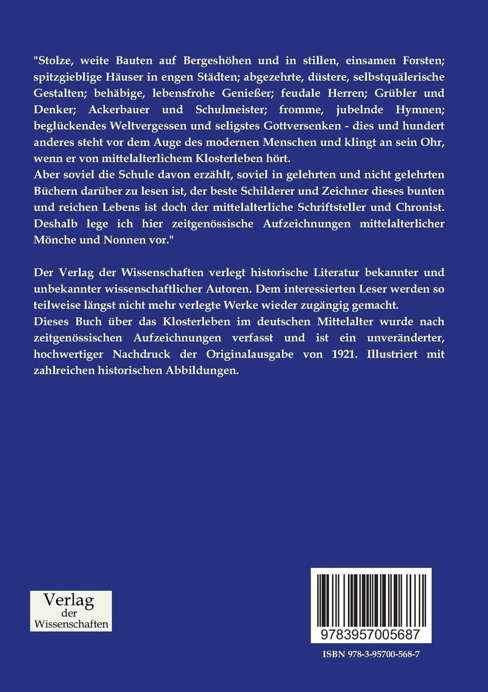 Rückseitencover Klosterleben im deutschen Mittelalter