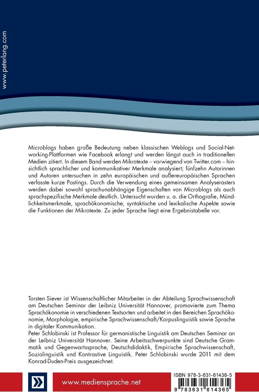 Rückseitencover Microblogs global