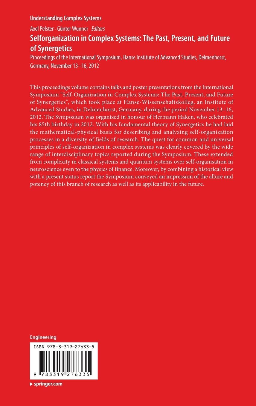 Rückseitencover Selforganization in Complex Systems: The Past, Present, and Future of Synergetics