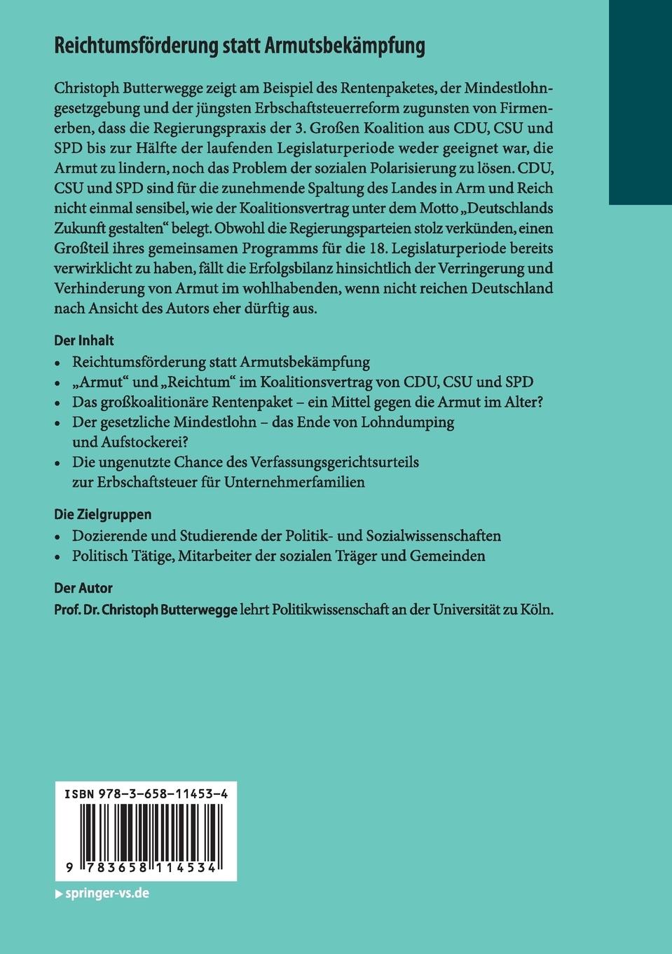 Rückseitencover Reichtumsförderung statt Armutsbekämpfung