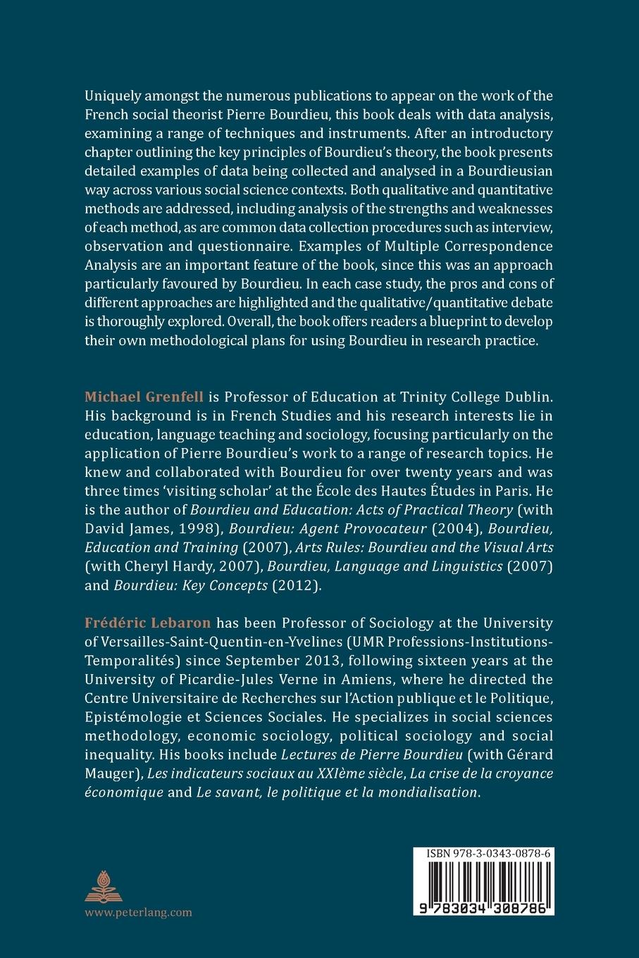 Rückseitencover Bourdieu and Data Analysis