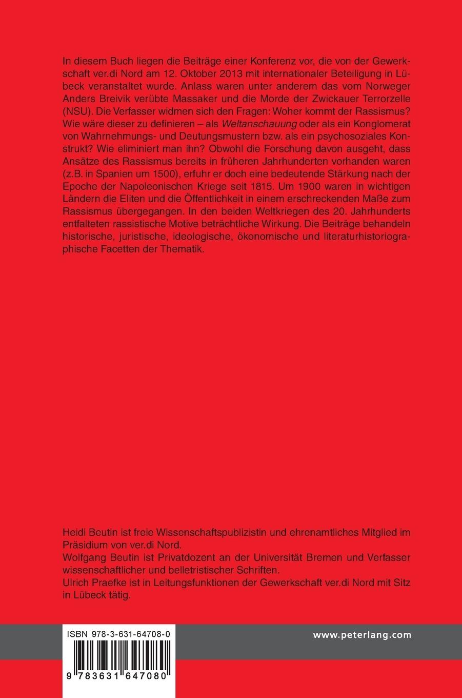 Rückseitencover Rassismus