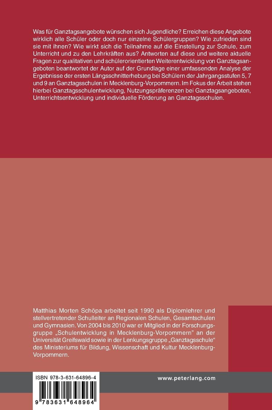 Rückseitencover Die Ganztagsschule