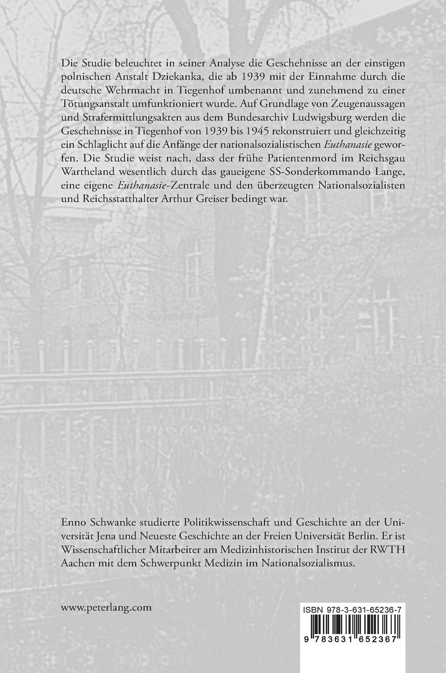 Rückseitencover Die Landesheil- und Pflegeanstalt Tiegenhof