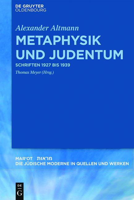 Vorderes Coverbild Metaphysik und Judentum
