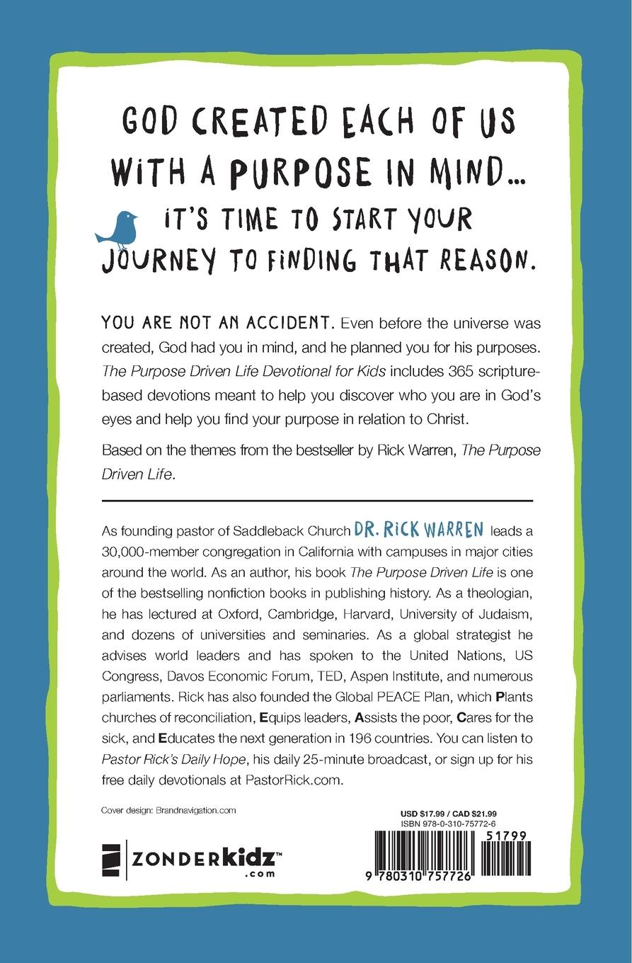 Rückseitencover The Purpose Driven Life Devotional for Kids