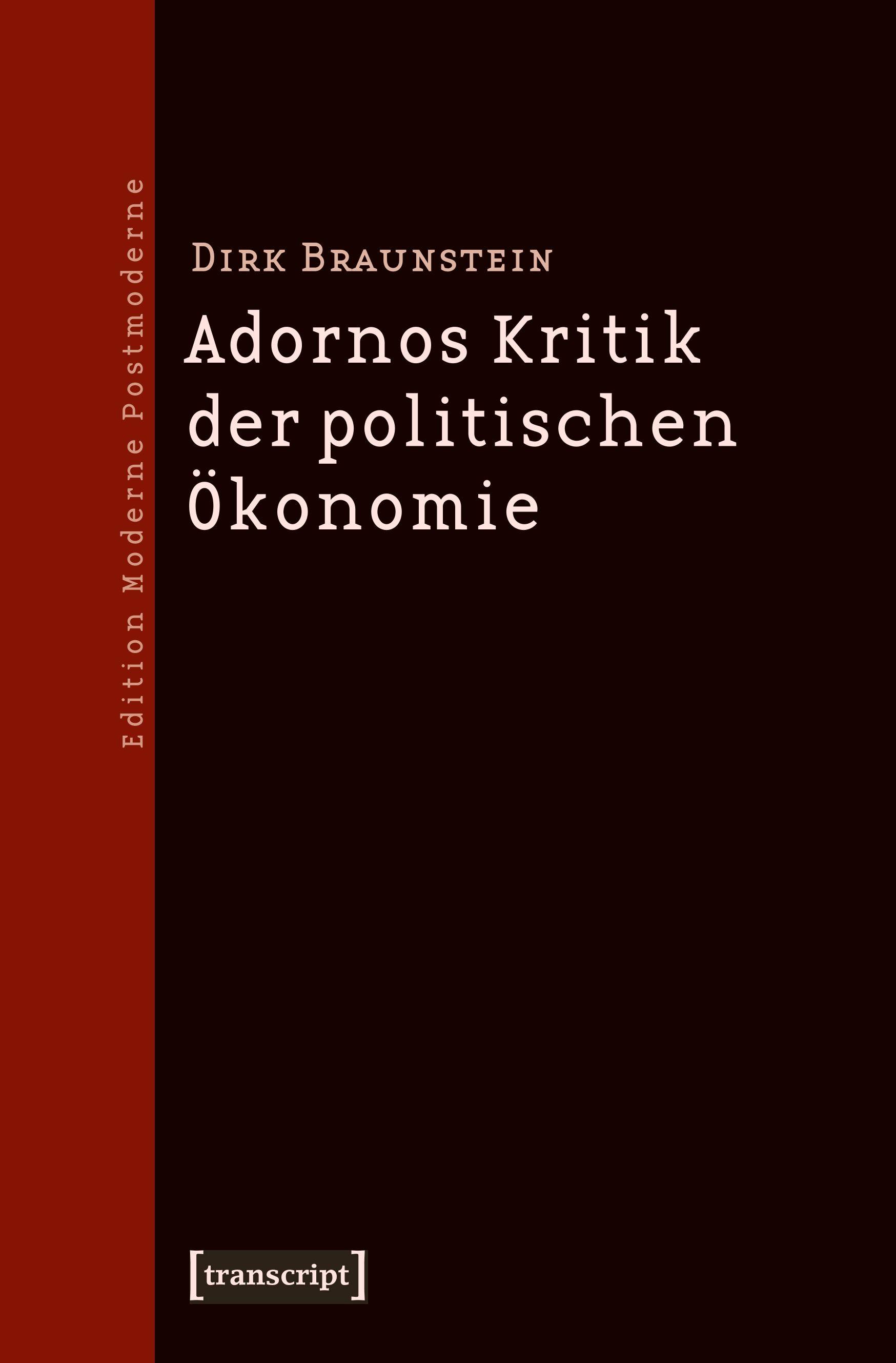 Vorderes Coverbild Adornos Kritik der politischen Ökonomie