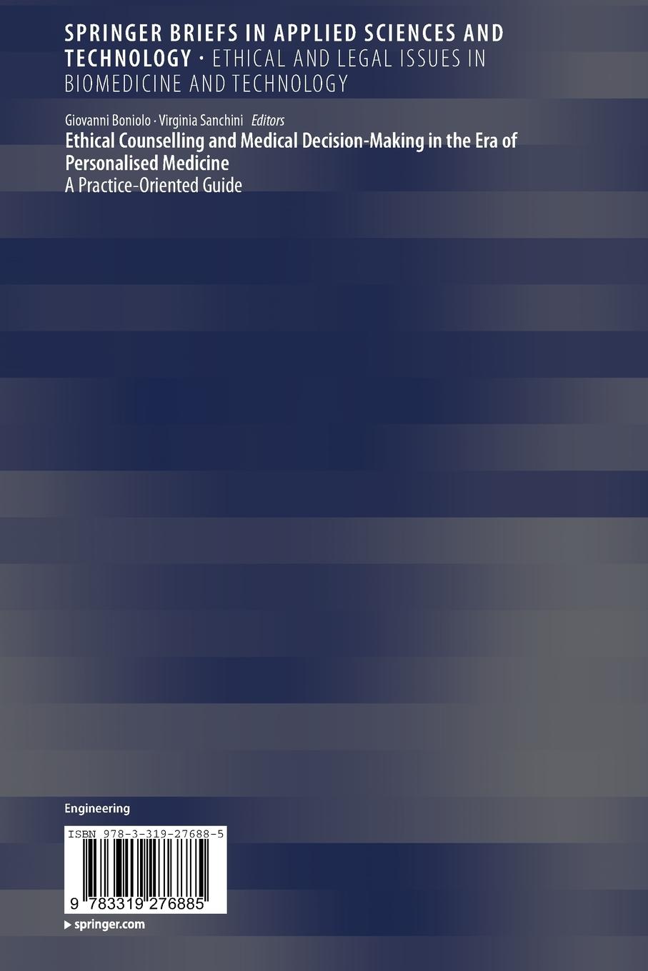 Rückseitencover Ethical Counselling and Medical Decision-Making in the Era of Personalised Medicine