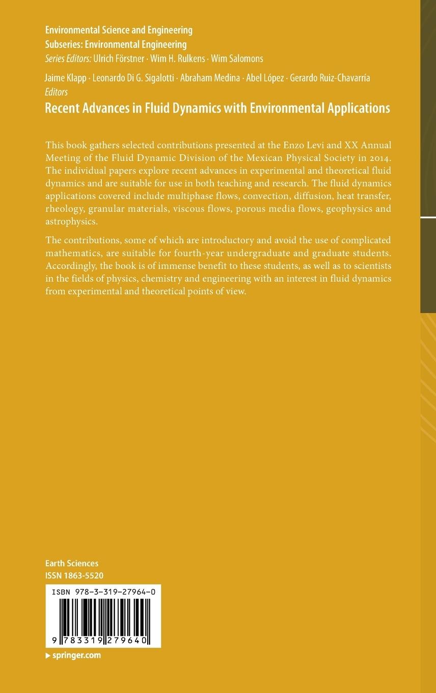 Rückseitencover Recent Advances in Fluid Dynamics with Environmental Applications