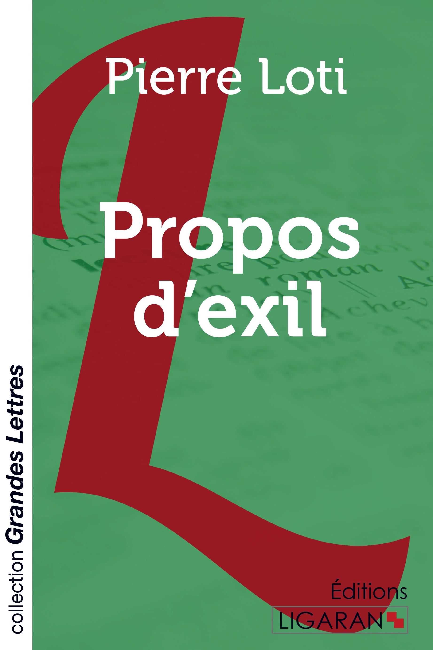 Vorderes Coverbild Propos d'exil (grands caractères)
