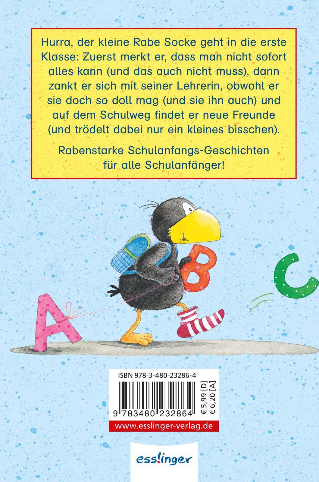 Rückseitencover Der kleine Rabe Socke: Alles Schule - jetzt bin ich da! Drei Schulanfangs-Geschichten vom kleinen Raben Socke