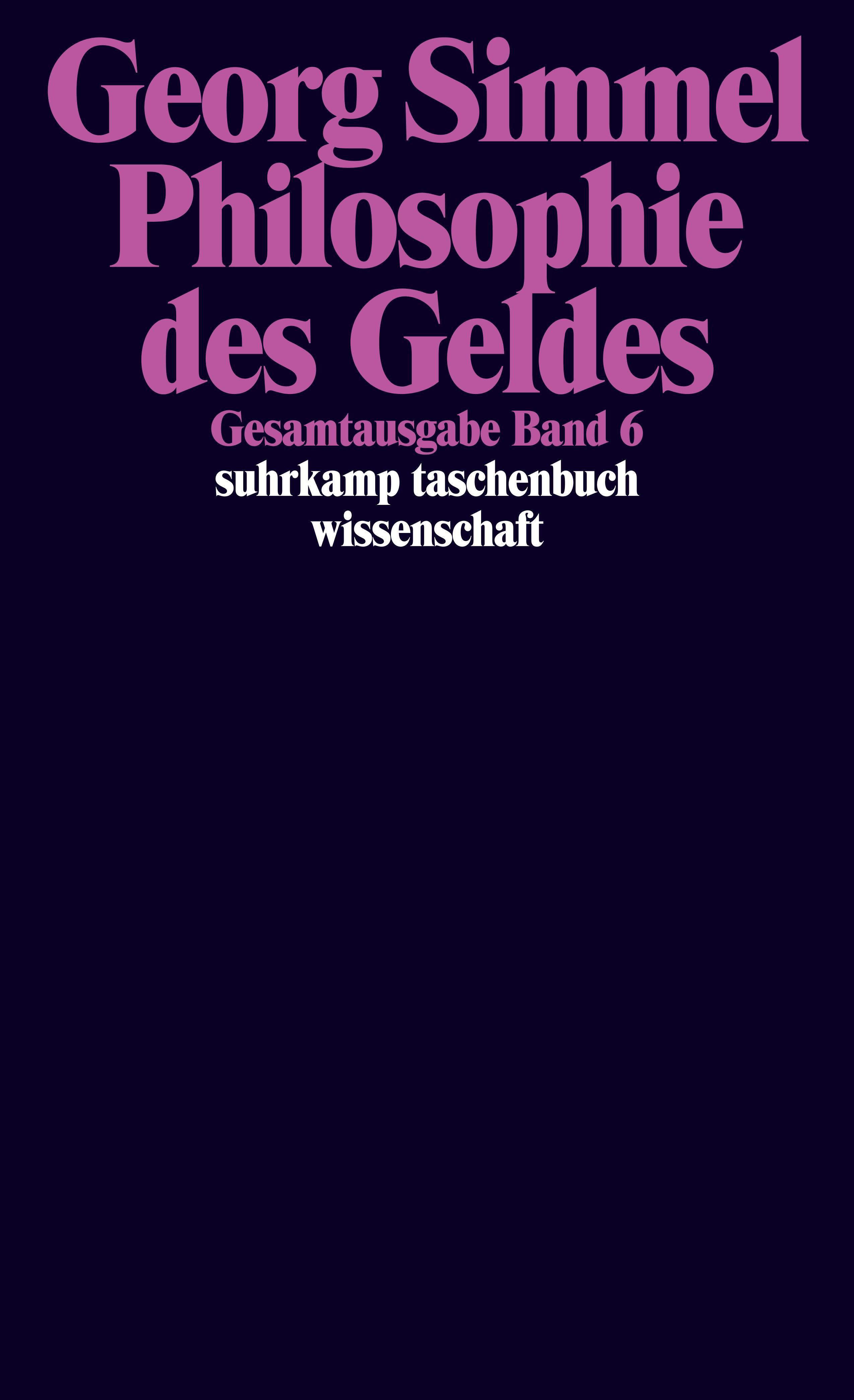 Vorderes Coverbild Philosophie des Geldes