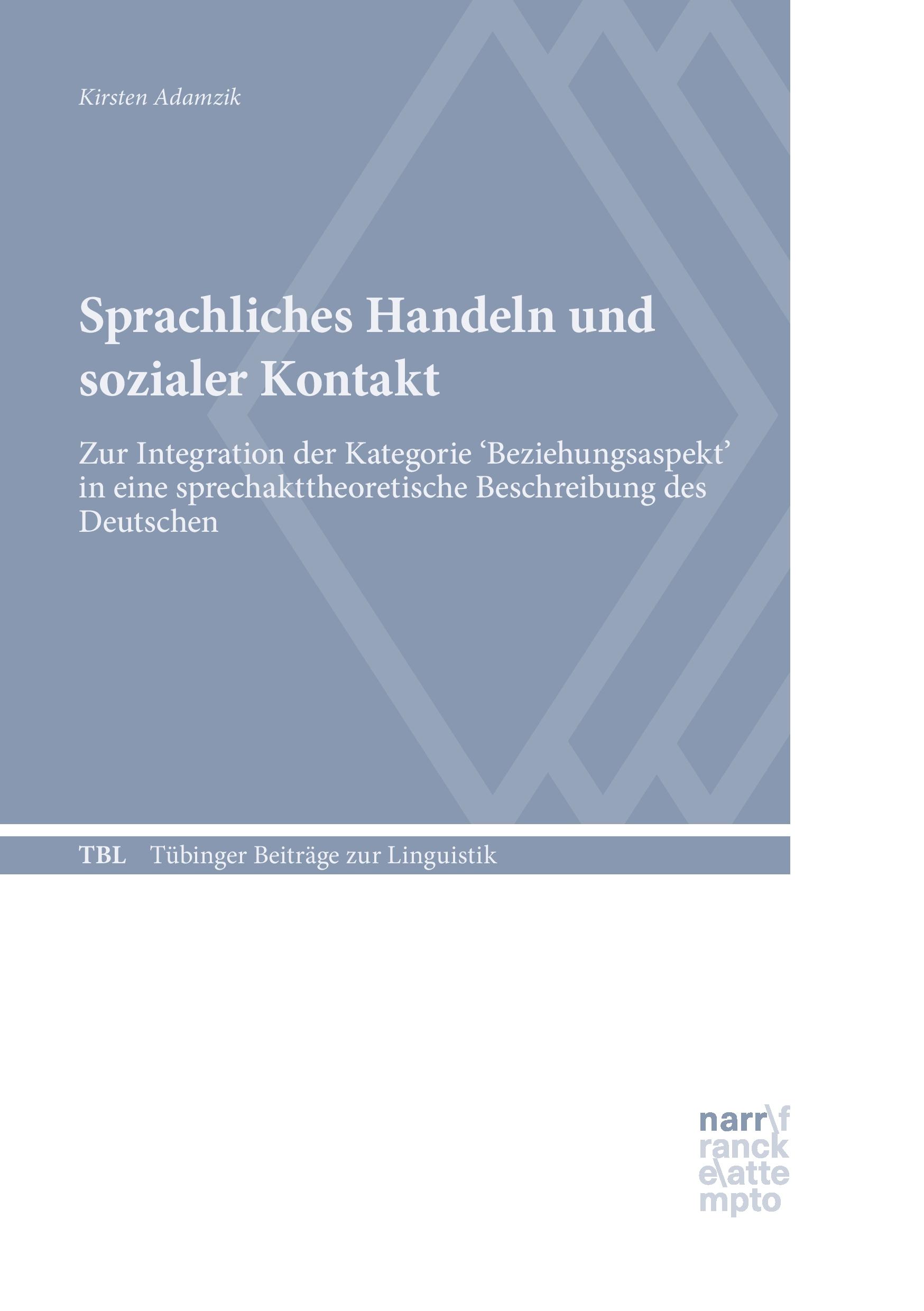 Vorderes Coverbild Sprachliches Handeln und sozialer Kontakt