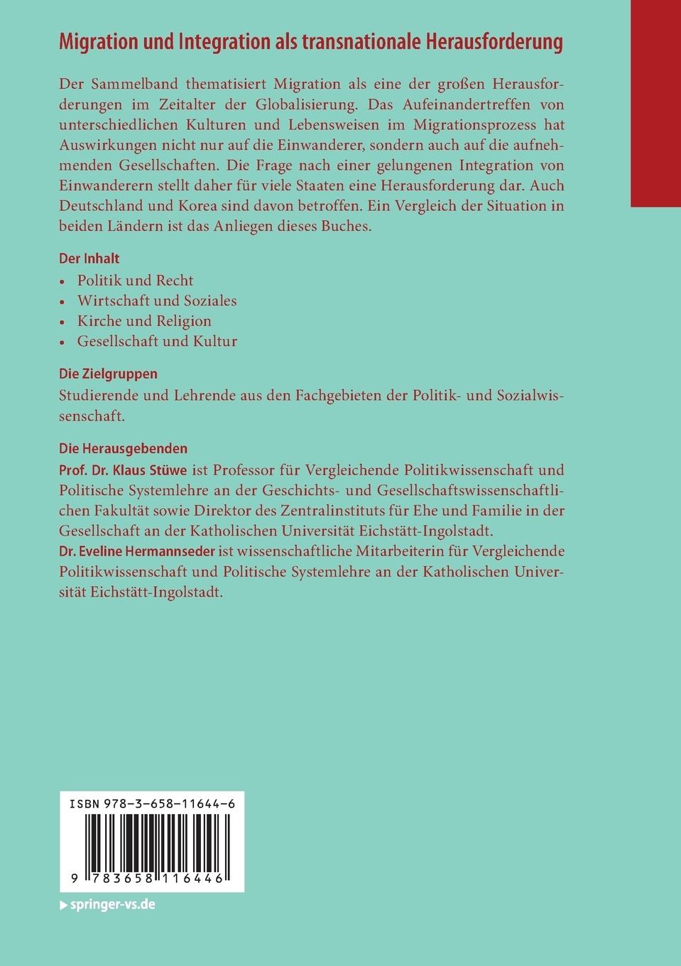 Rückseitencover Migration und Integration als transnationale Herausforderung