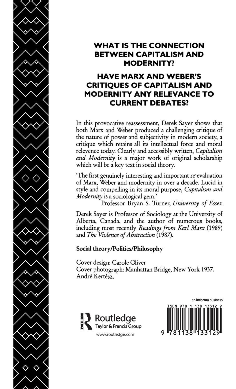 Rückseitencover Capitalism and Modernity
