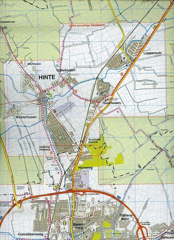 Beispielinhalt (Bild) Emden, KVplan, Radkarte/Freizeitkarte/Stadtplan, 1:30.000 / 1:15.000
