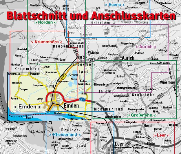 Rückseitencover Emden, KVplan, Radkarte/Freizeitkarte/Stadtplan, 1:30.000 / 1:15.000