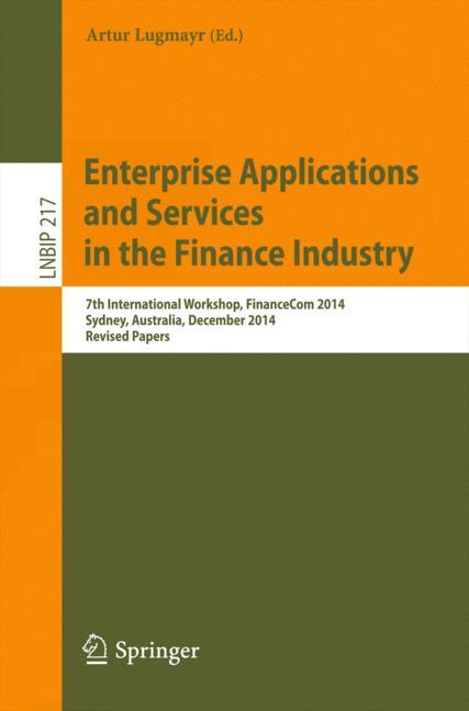 Vorderes Coverbild Enterprise Applications and Services in the Finance Industry