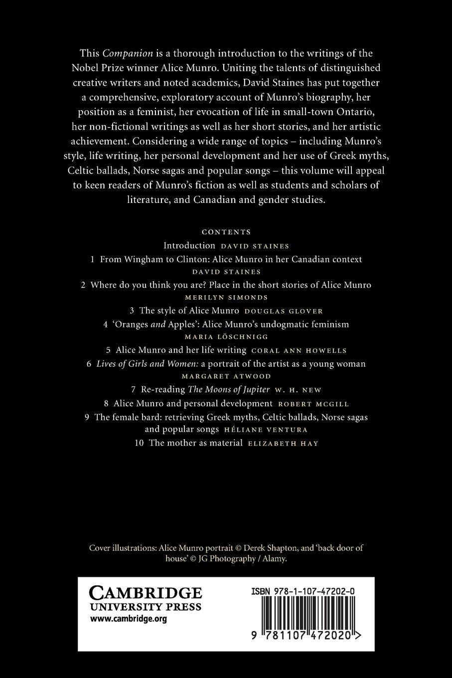 Rückseitencover The Cambridge Companion to Alice Munro
