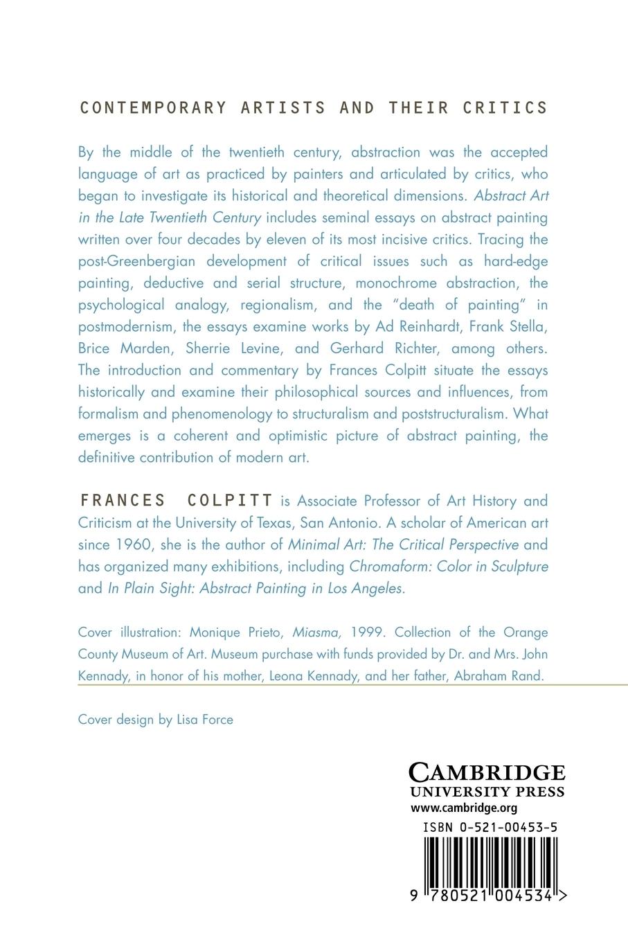 Rückseitencover Abstract Art in the Late Twentieth Century