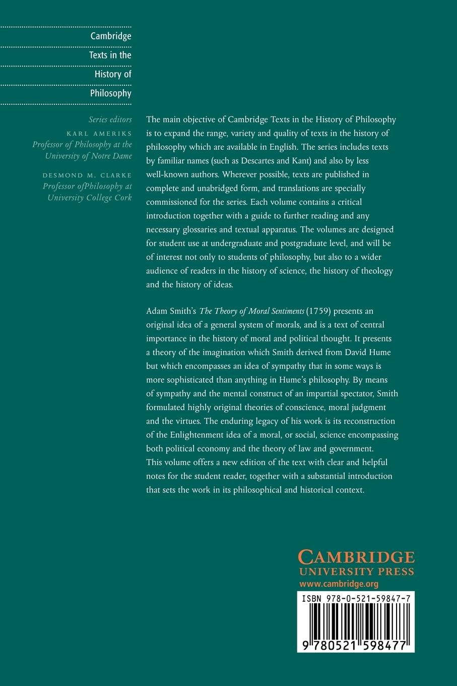 Rückseitencover The Theory of Moral Sentiments