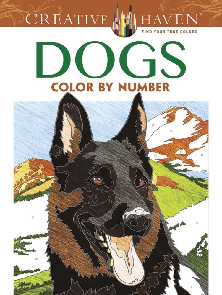 Vorderes Coverbild Creative Haven Dogs Color by Number Coloring Book