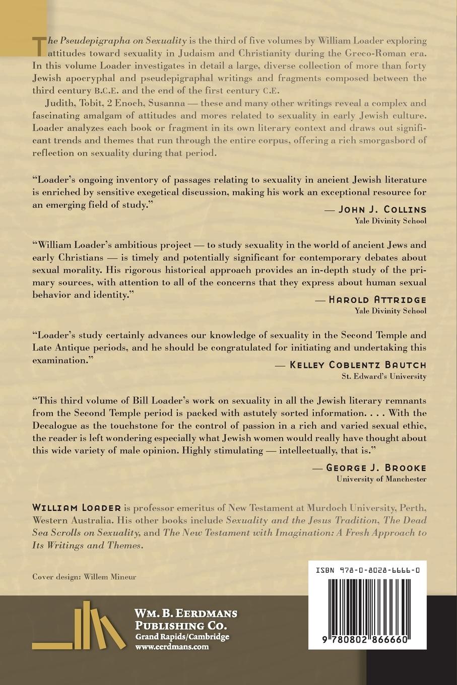 Rückseitencover The Pseudepigrapha on Sexuality