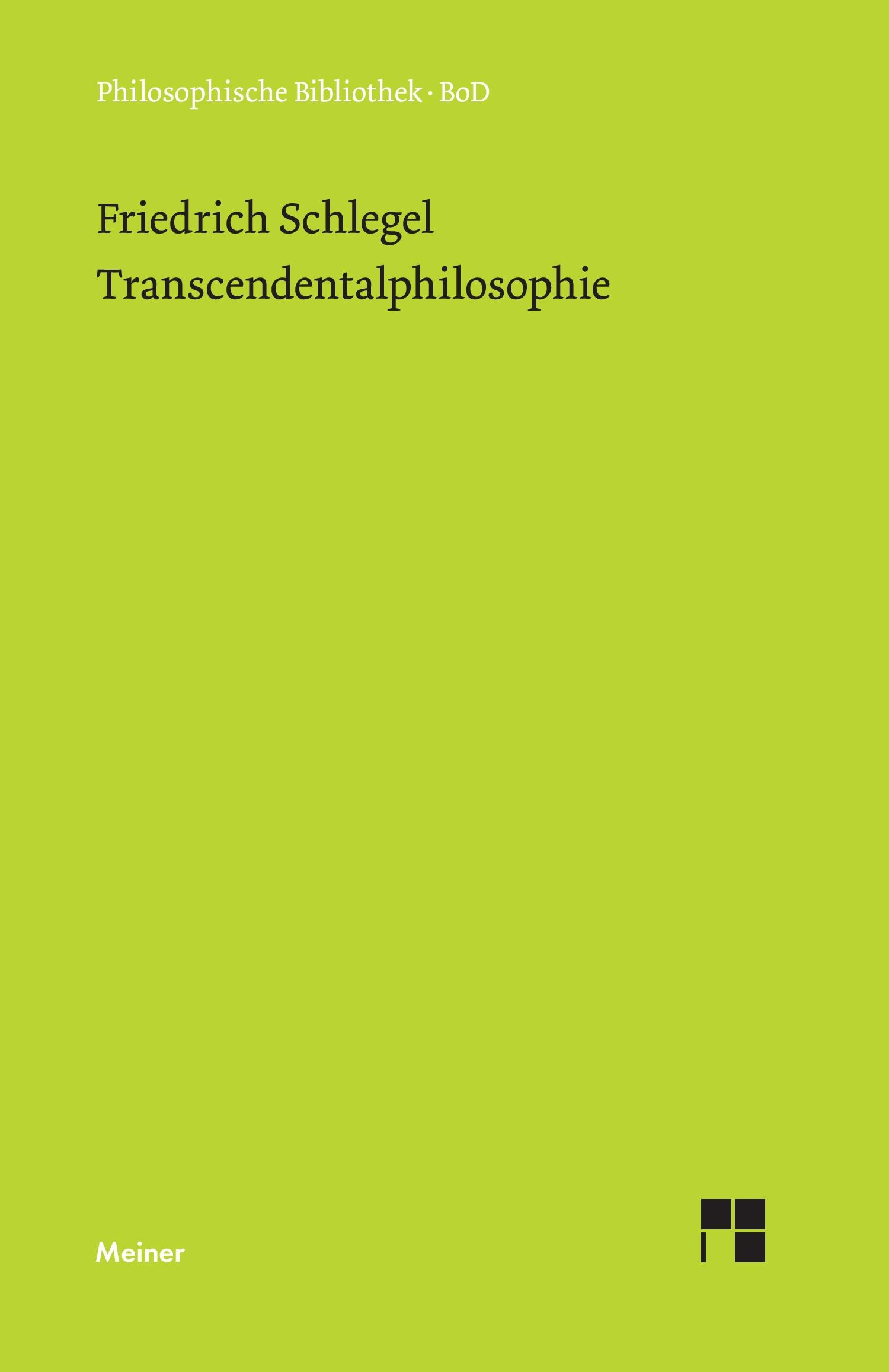 Vorderes Coverbild Transcendentalphilosophie