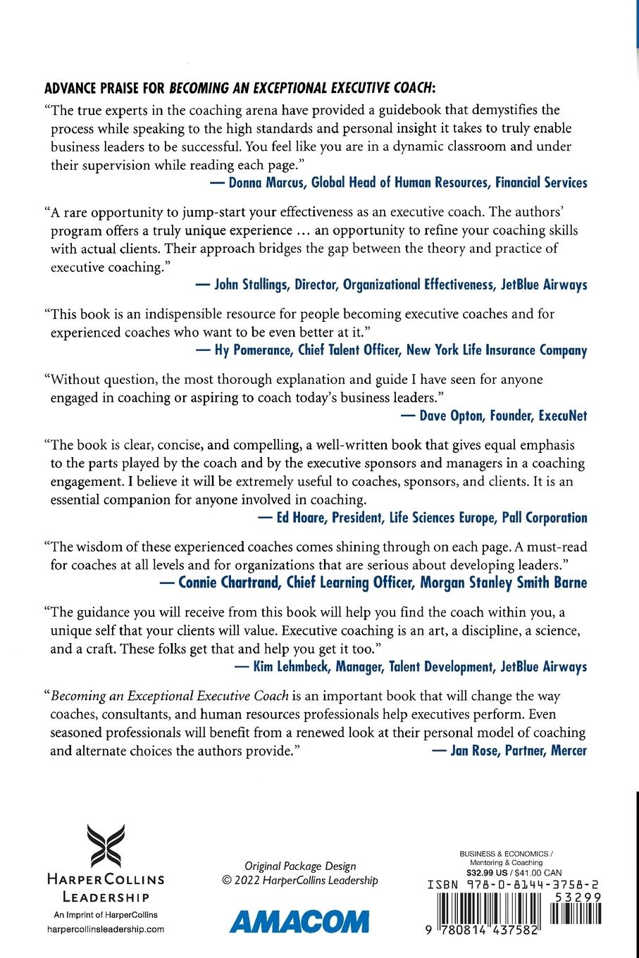 Rückseitencover The Becoming an Exceptional Executive Coach