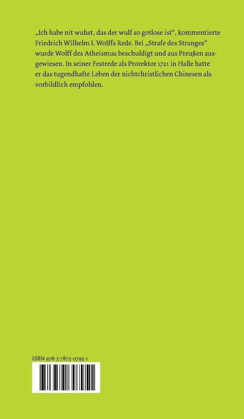 Rückseitencover Rede über die praktische Philosophie der Chinesen