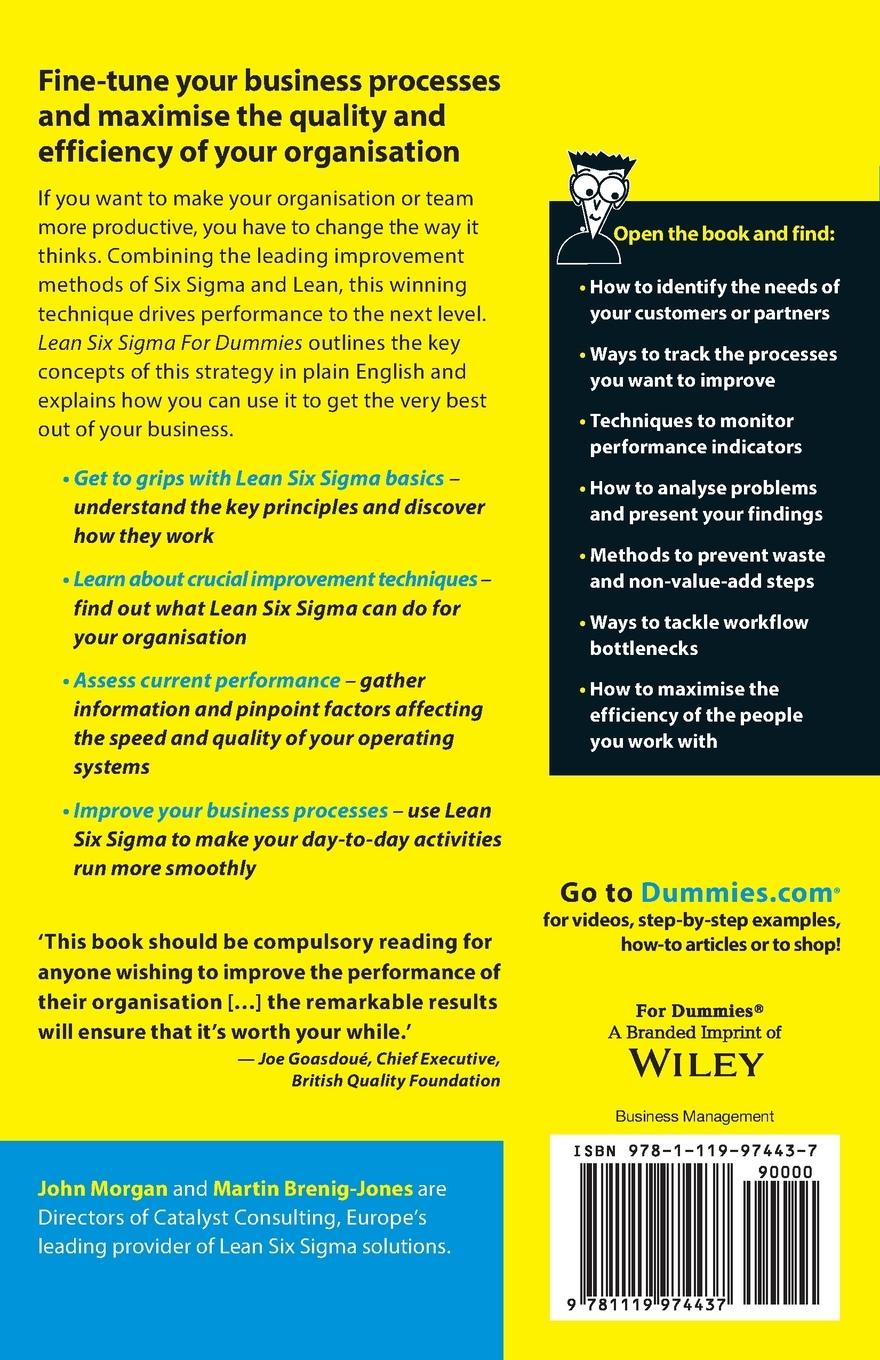 Rückseitencover Lean Six Sigma For Dummies