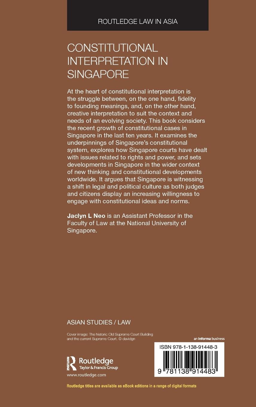 Rückseitencover Constitutional Interpretation in Singapore