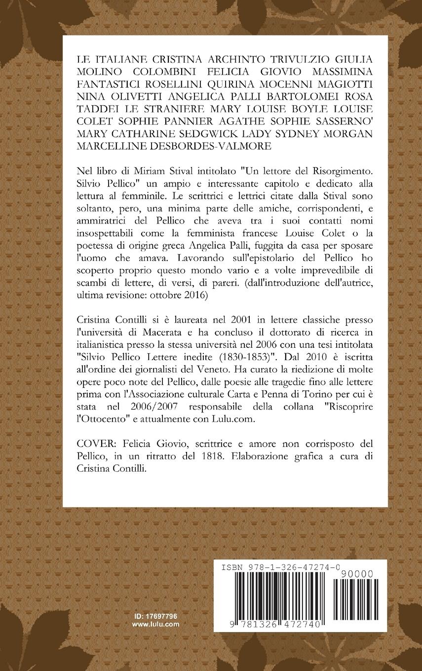 Rückseitencover Scrittrici italiane e straniere amiche e corrispondenti di Silvio Pellico