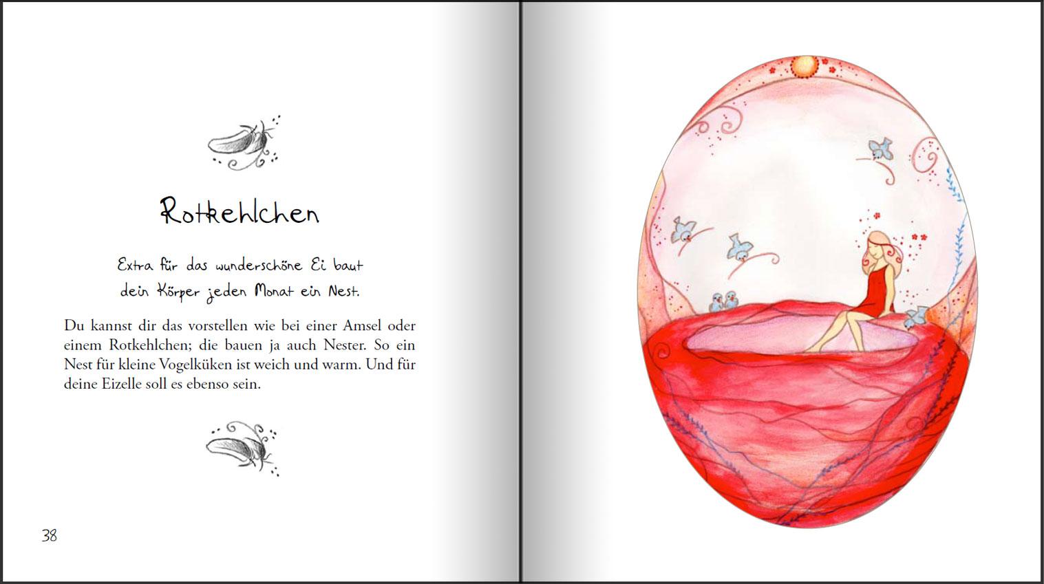 Beispielinhalt (Bild) Vom Mädchen zur Frau - Ein märchenhaftes Bilderbuch für alle Mädchen, die ihren Körper neu entdecken