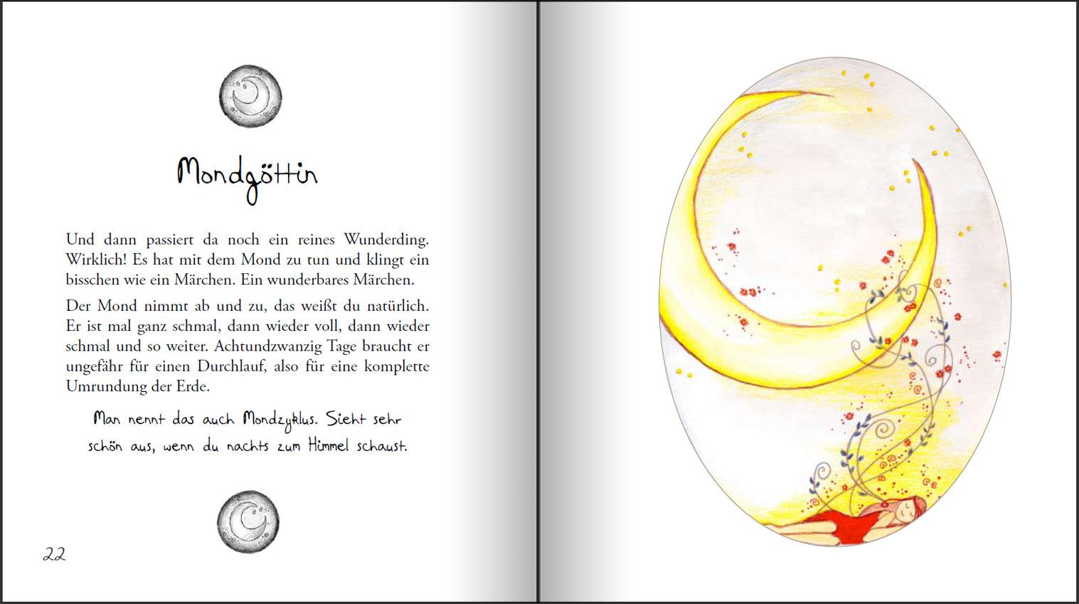 Beispielinhalt (Bild) Vom Mädchen zur Frau - Ein märchenhaftes Bilderbuch für alle Mädchen, die ihren Körper neu entdecken