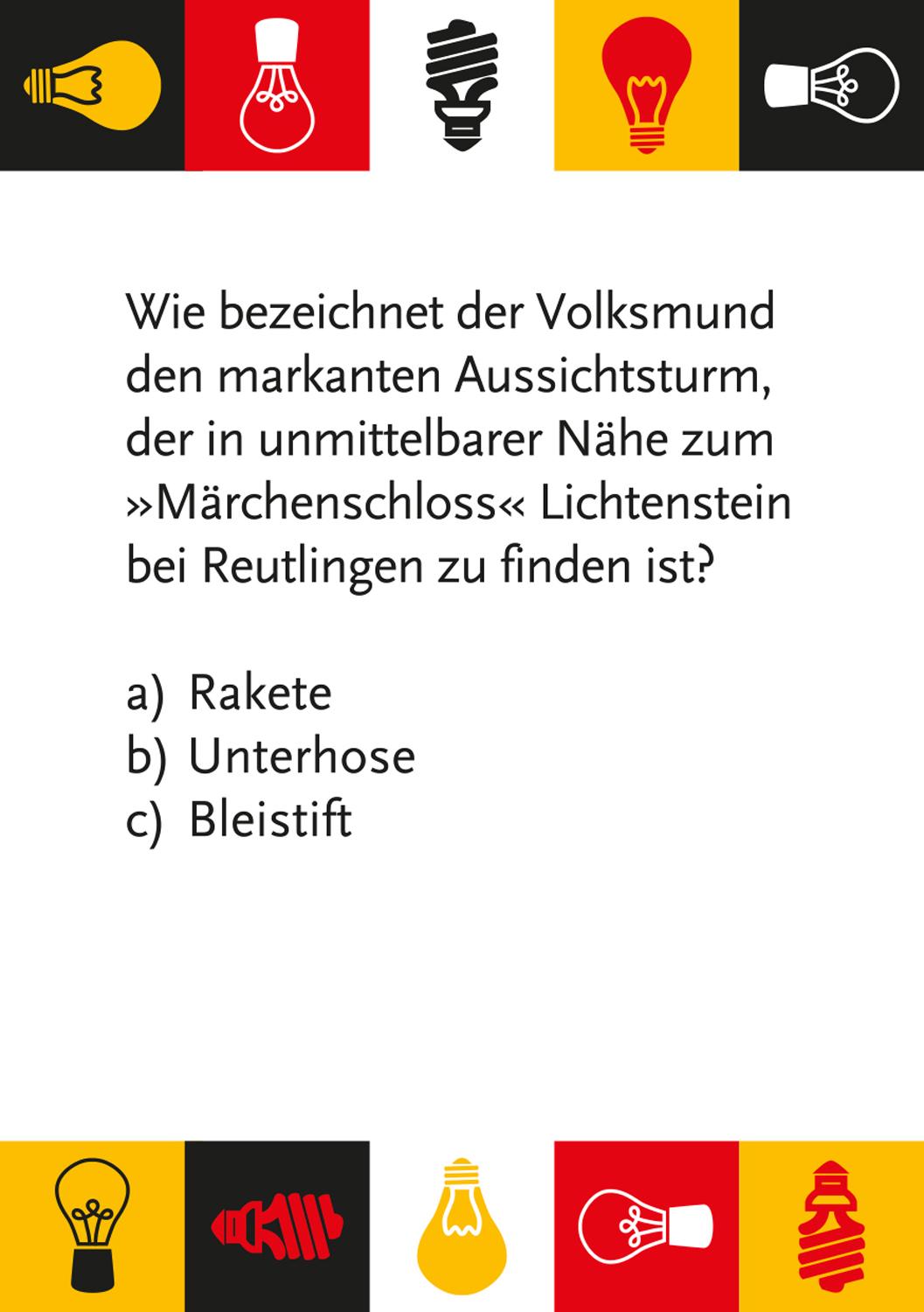 Beispielinhalt (Bild) Unnützes Wissen Schwaben