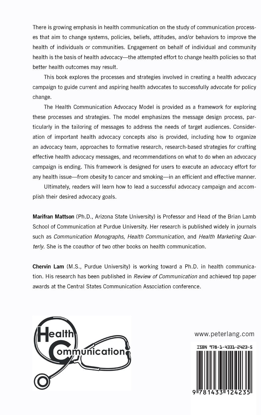 Rückseitencover Health Advocacy