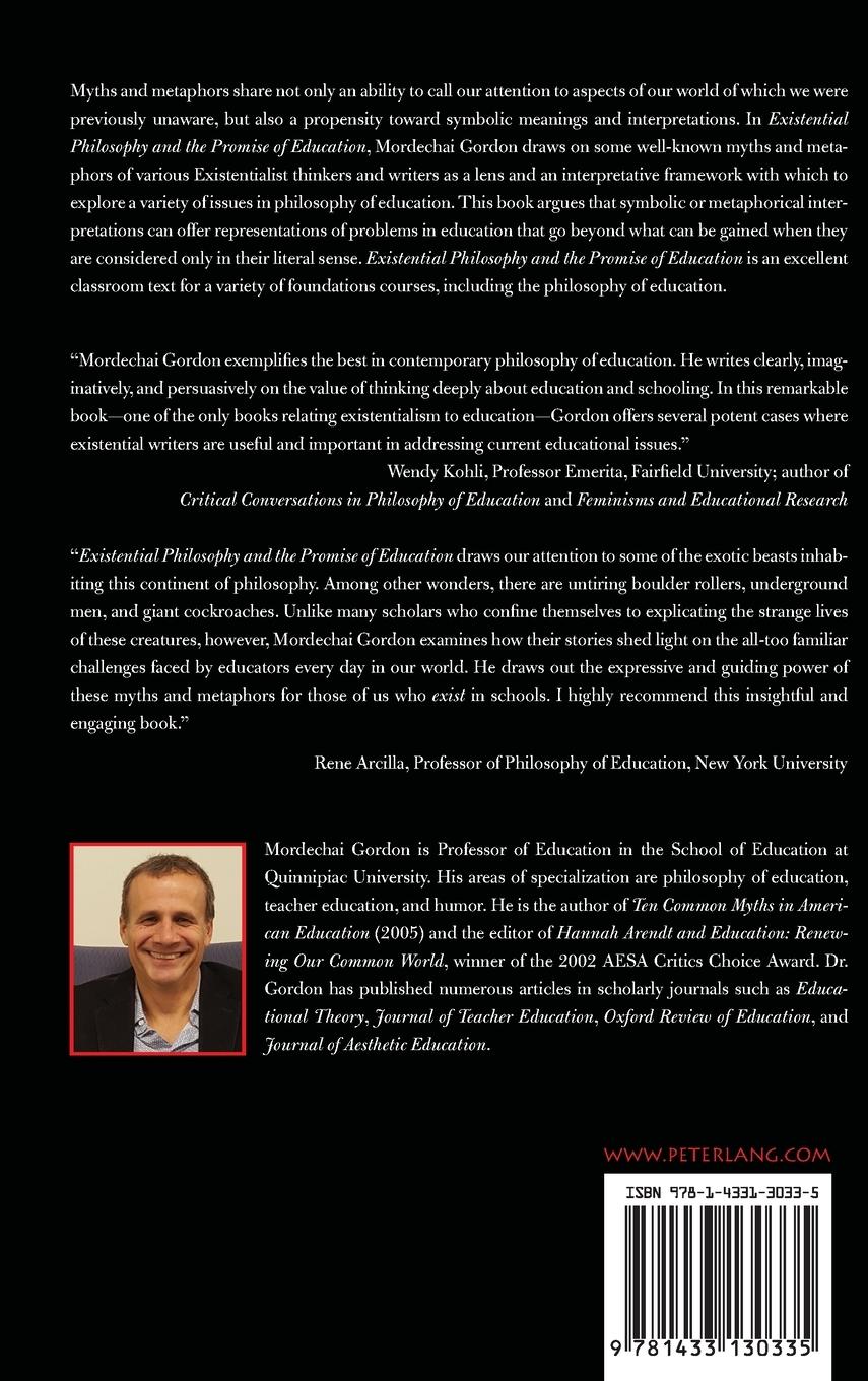 Rückseitencover Existential Philosophy and the Promise of Education